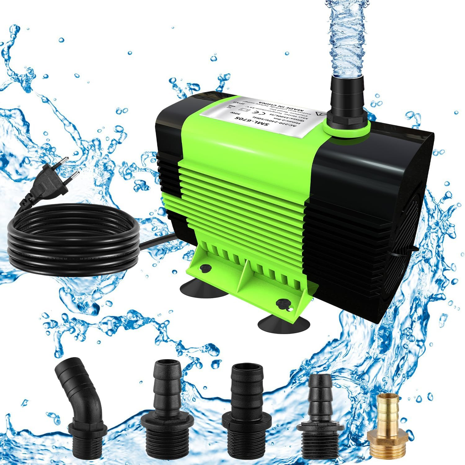 Pompe à eau submersible 50W 3500 L/H ultra silencieuse pour bassin de jardin