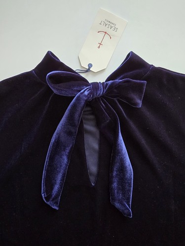 Seasalt Size 18 RRP £86 BNWT Navy Velvet Sleeveless High Neck Midi Elegant Dress - Picture 13 of 24