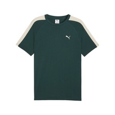 PUMA T7 Crew Neck Short Sleeve T-Shirt Mens Green Casual Tops 62959275