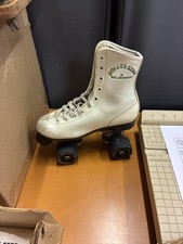 Vintage Roller Star by Roller Derby White Quad Roller Skates Size 2