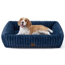 Bedsure Cute Dog Beds Large Sized Dog - Washable Furry Pet Beds, Rectangle