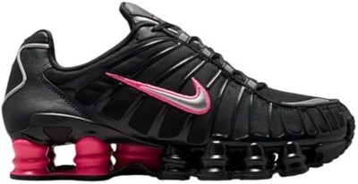 靴 Nike Women's Shox TL Off Noir Hyper Pink Nike Shox TL Womens Running Shoes (Off Noir/Hyper Pink/Metallic