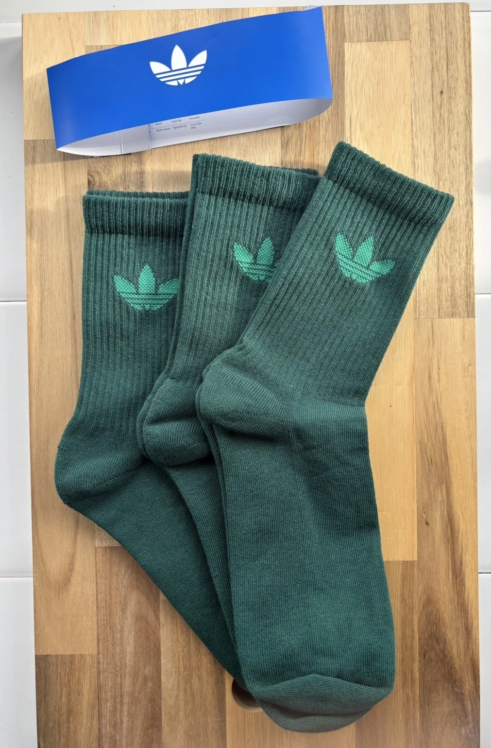 Adidas orginals Cushioned Cotton Crew Socks Large 7-11 Uk men woman Dark Green