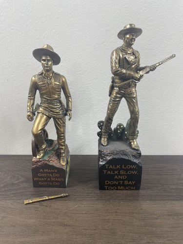 2 Stück Dmg’d John Wayne Bradford Exchange Bronze Skulptur Sammlung Figur - Bild 1 von 10