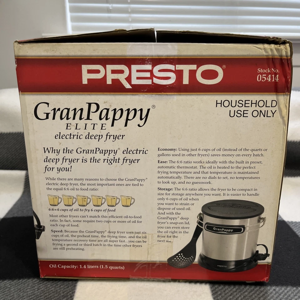 Freidora eléctrica Presto GranPappy Elite 1,5 qt 120 V 1300 W plateada 05414 Foto 2 de 4