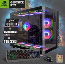 ARGB Gaming PC Desktop Computer i7 32GB RAM 1TB SSD W11 Custom Build RTX2080 Ti