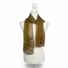 Vintage Oscar de la Renta Studio Scarf Pleated Sheer Polyester Scarf Old Money