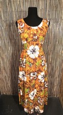 Vintage 60s Hawaiian Tiki Dress Gown Made By Royal Hawaiian