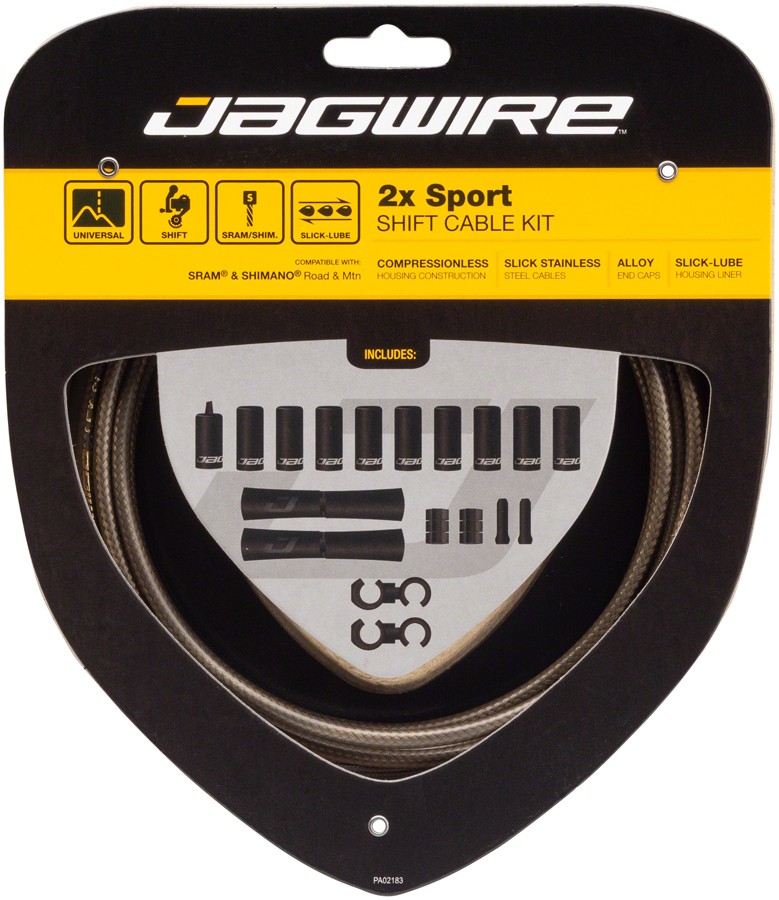 Jagwire Carbon Silver Bike Cable & Brake Shift Kit - Universal Sport & SRAM/