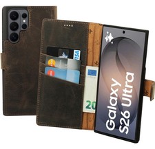 Case For Samsung Galaxy S26 Ultra 5G Book Case Protection Cover Antique Brown