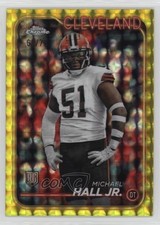 2024 Topps Chrome Rookies Yellow Geometric Refractor 63/75 Michael Hall Jr 4f5