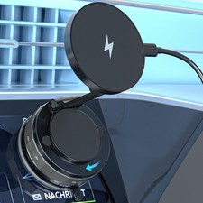 15W Magnetic Wireless Car Charger ,Mag Safe Car Mount Charger Fast Magnet iPh...