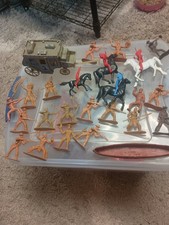 Vintage Cowboys  Native American Indians Army Men Soldiers Toy