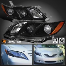 Fits 2007-2009 Toyota Camry Black Projector Headlights Lamps Leftright 07-09 Fits 2007-2009 Toyota Camry Black Projector Headlights Lamps Leftright 07-09