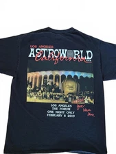 Astroworld California Tour 2019 Black Graphic T-Shirt Medium