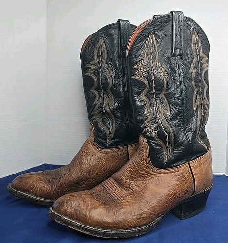 Lucchese 2000 Herren Cowboystiefel 10,5 EE zweifarbig schwarz/braun Leder