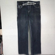 True Religion Men's Joey Row Seat Black Jeans 37x35 (Actual) Missing Pocket