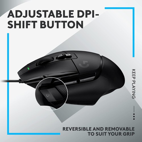 Logitech G G502 X Wired Gaming Mouse - LIGHTFORCE hybrid optical-mechanical prim - 第 2/7 張圖片