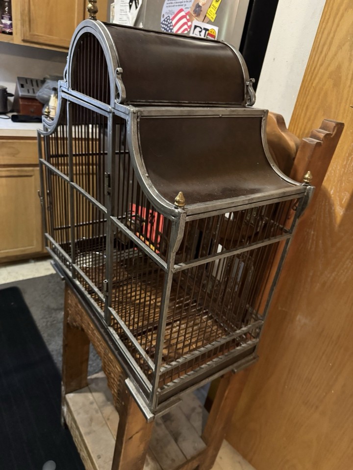 Vintage Large Victorian Cast Iron Metal Domed Bird Cage | eBay
