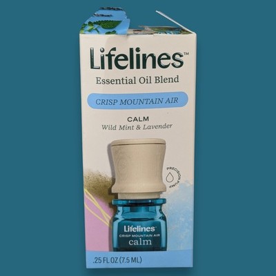 Lifelines Essential Oil Blend Crisp Mountain Air CALM Wild Mint & Lavender .25oz