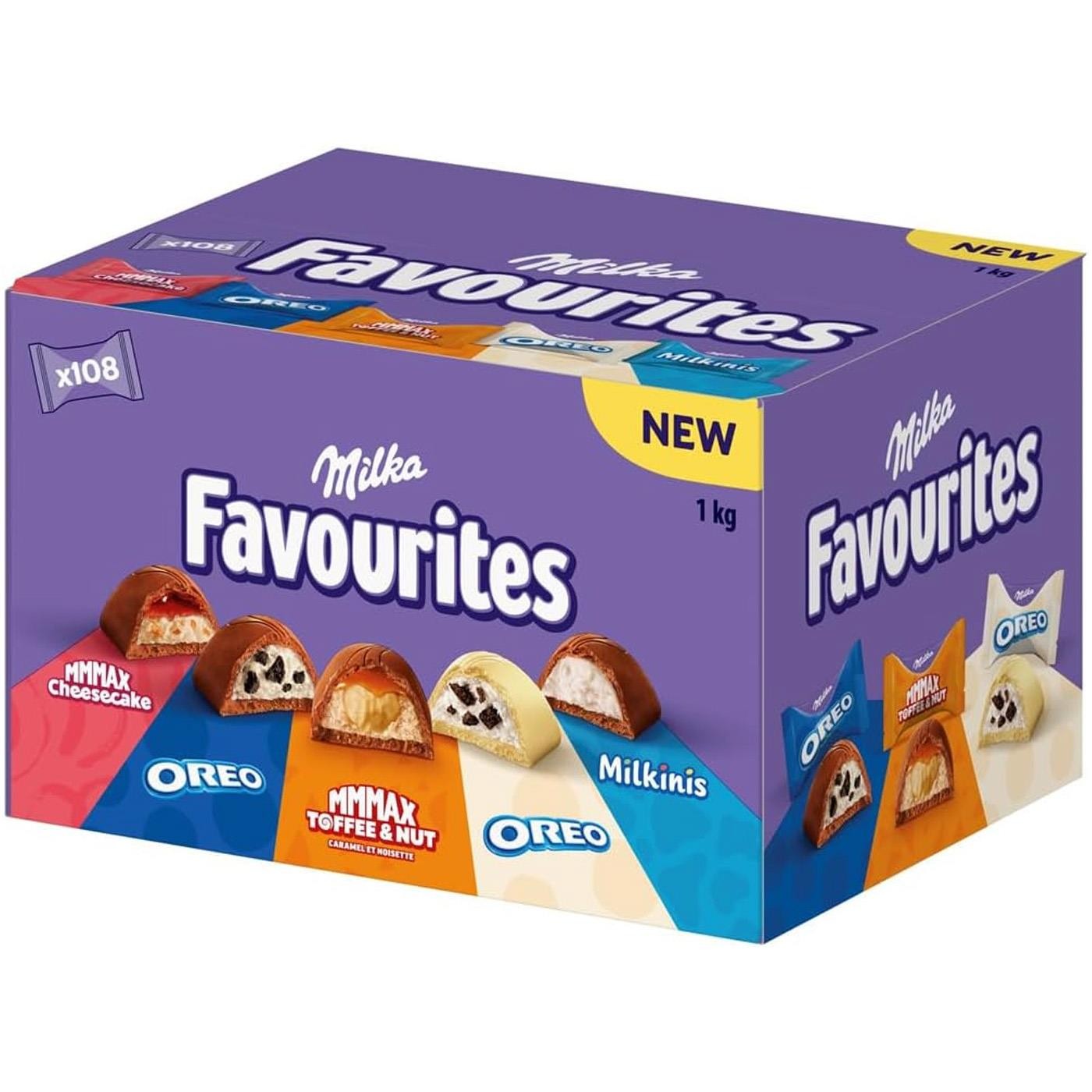 Milka Favourites Assortment Chocolates MMMAX Oreo  Milkinis 108Pcs Mix Pack 1kg