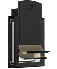 Classicmacher Weatherproof Aluminum Dog Door with Magnetic Double Flaps Black/Me