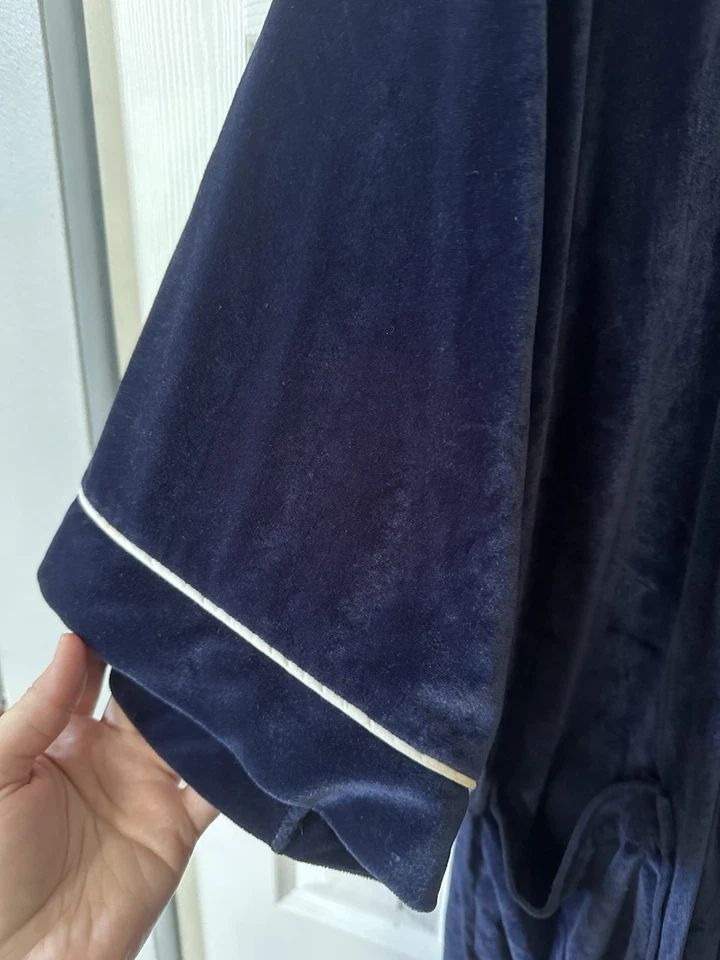 Bata de Colección CHRISTIAN DIOR MONSIEUR SUAVE Azul Marino Larga MCM Fumar Foto 3 de 4