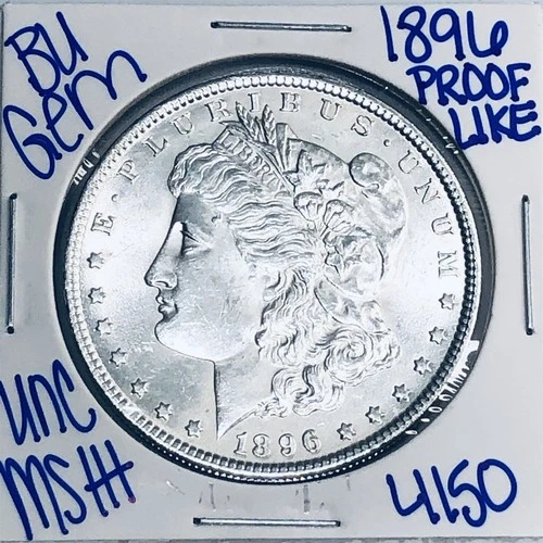 1896 BU UNCIRCULATED MORGAN SILVER DOLLAR AUTHENTIC U.S. MINT FREE SHIPPING 4150