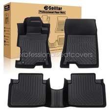 Fits 2008-2012 Honda Accord Sedan Tpe 3d Front 2nd Row Floor Mats Liner Black