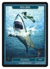 Shark */*  Flying Token  Artist David Martin MTG Magic Token Givememana