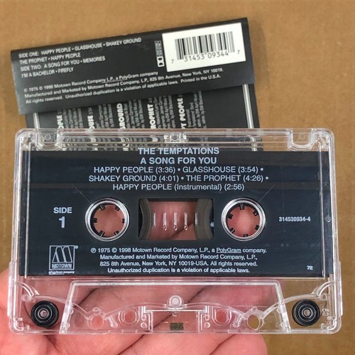 THE TEMPTATIONS Cassette Tape A SONG FOR YOU 1998 REISSUE Funk Soul Rare - Picture 2 of 5
