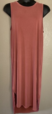 lush Womens Size XL Rayon Jersey Hi Low Rounded Hem Terracotta Stretch NWT
