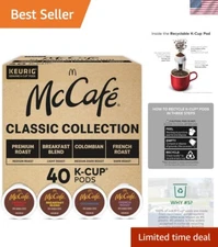 Discover 4 Flavor Classic Collection - McCafé K-Cup Pods, 40 Count Recyclable