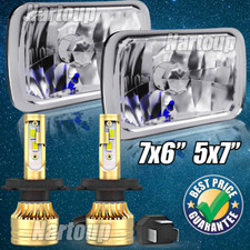 Pair 5X7 7x6inch LED Headlights Hi Lo Beam For International IHC 9200 9900 9400i