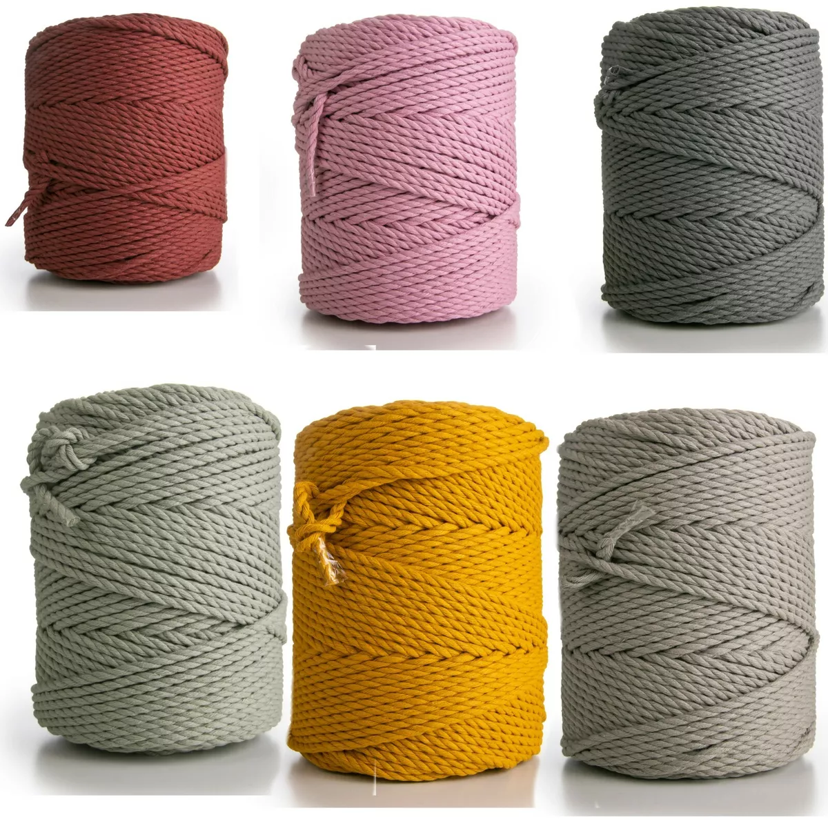 Cotton Cord 4mm rope 3 stand (ply) twisted macrame cord 1kg cotton yarn