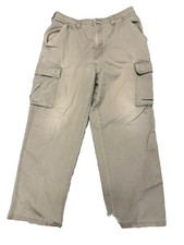 Vintage Y2K Skater Cargo Baggy Rave Trans Nine Pants Mens 34x32 32x29 Tan