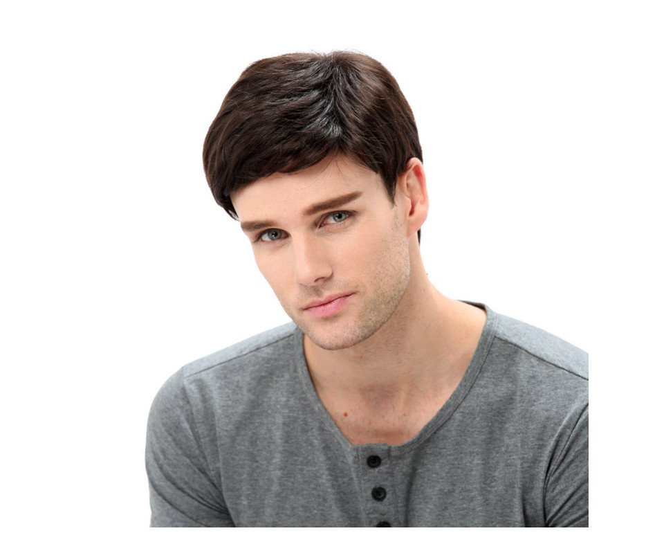 Peluca Marron Para Hombre Hombre Traje De Cosplay De Capas Cortas 12"