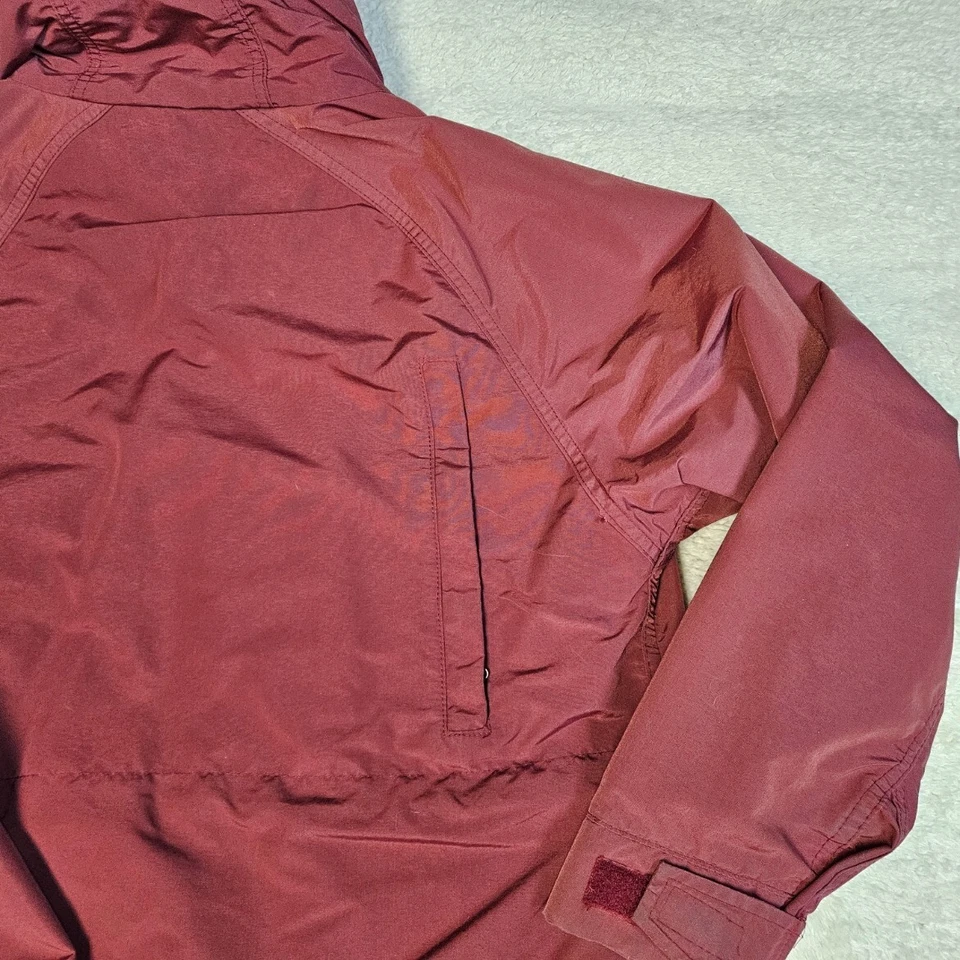 LL Bean Baxter State Parka Chaqueta Impermeable con Capucha Rojo Borgoña De Colección Para Hombres M Foto 3 de 4