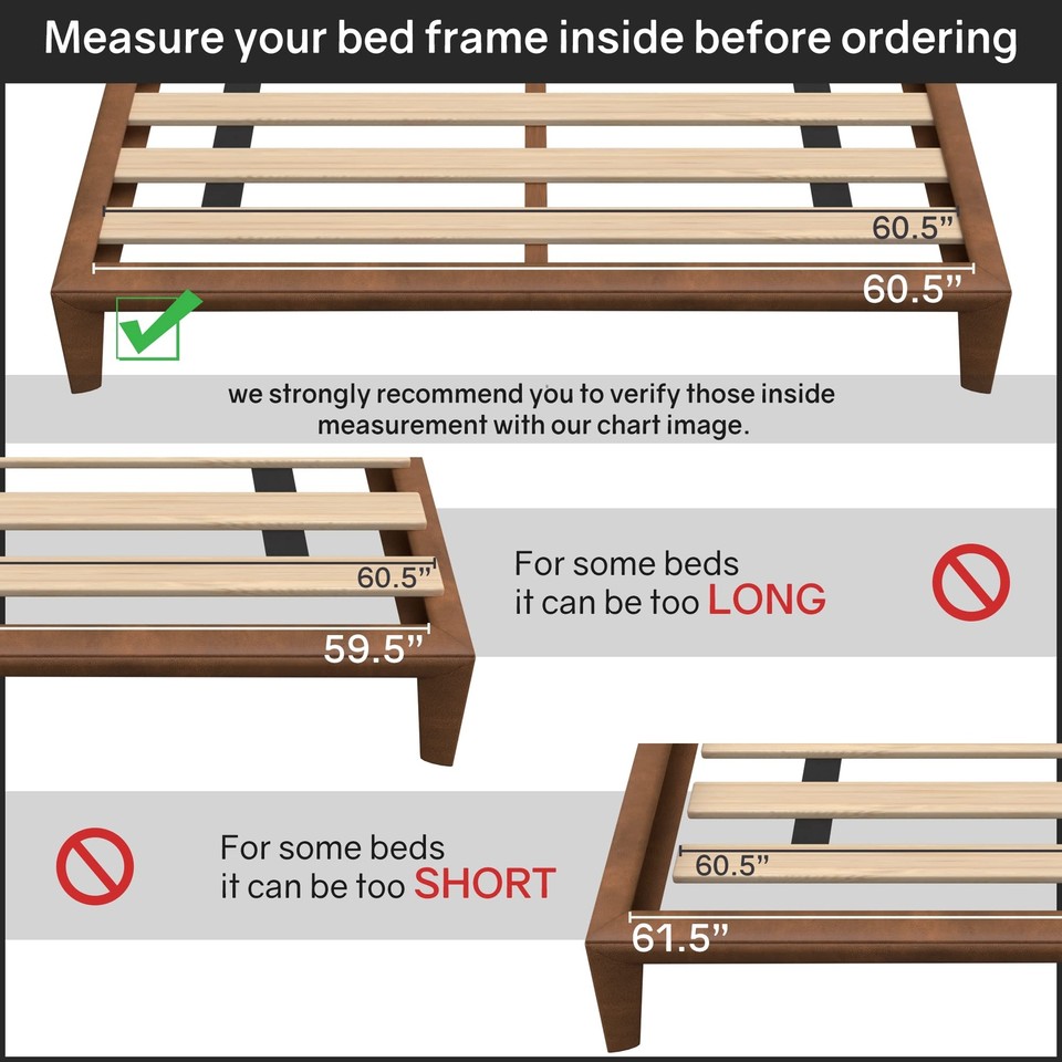 , 0.68Inch Heavy Duty Horizontal Wooden Bunkie Board/Bed Slats