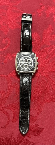 Lancaster Herren Chronograph Uhr Chrom Gehäuse mit Datum selten.