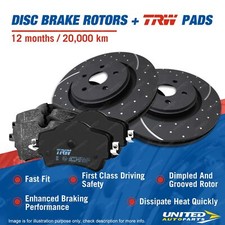 Front Slotted Brake Rotors TRW Pads for Honda Integra VTiR ACURA 149