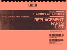 EIKI EX-3000S EX-3500S 16mm Sound Projector Parts List for Repair Reprint