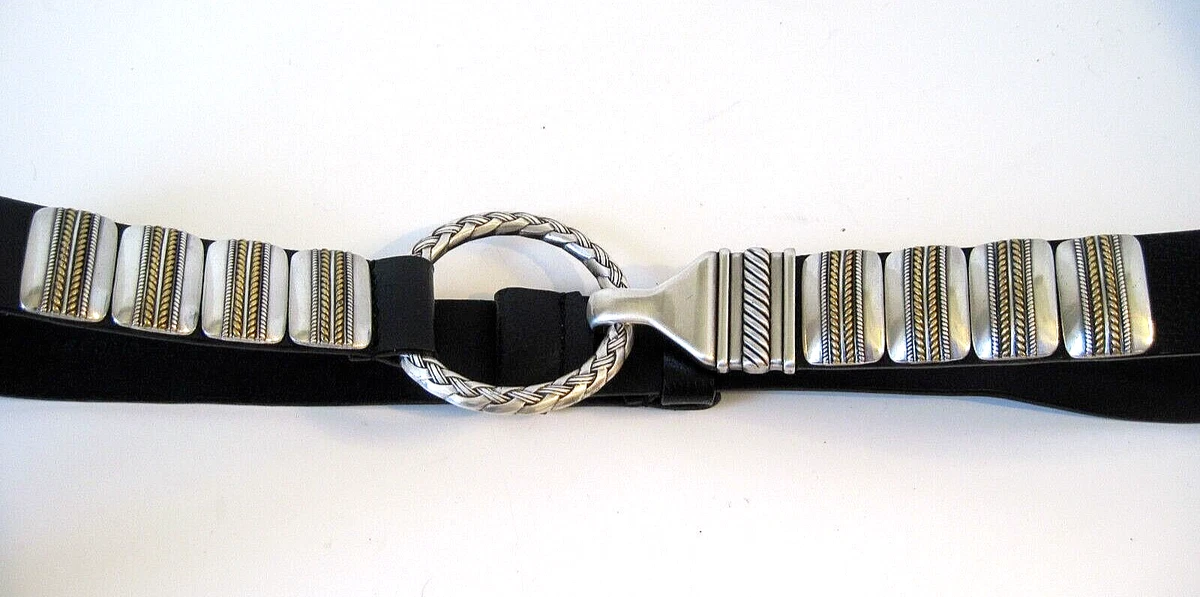 Chico\'s Retired Pewter/Antique Silver Tone Medallion Belt 41\