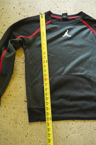 Nike Jordan Therma-Fit Sweatshirt Youth XL Black Red Jumpman Pullover Hoodie - Picture 5 of 7