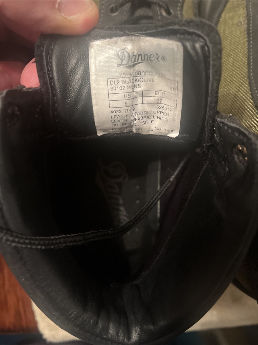 Danner DL2 Black Olive Hike Work Boots Vibram Soles 30102 Sz 6 EE  