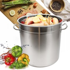 Pentola in acciaio inox 35L zuppiera cucina pentola grande stufato con coperchio