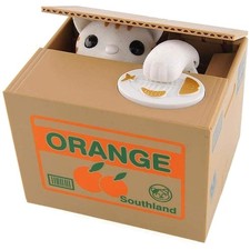 Spardose für Kinder, niedliche Katze-Stehlen-Münze Box, Automatisch Stehlende...
