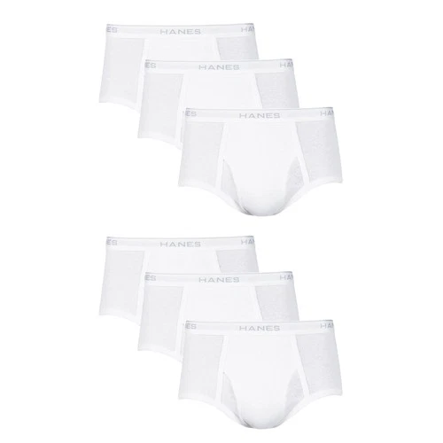 Hanes Briefs 6-Pack Men's Tagless Underwear White ComfortSoft Waistband Wicking