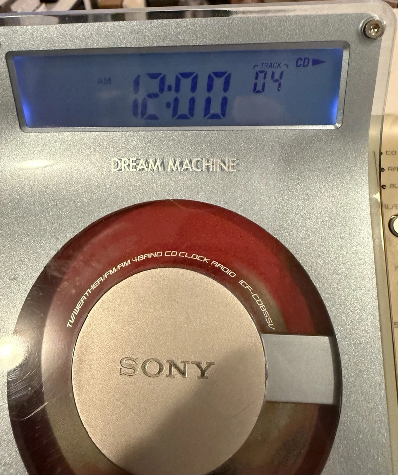Sony Dream Machine Alarm Clock CD Player Radio ICF-CD855V  TESTED FULLY WORKS - Image 3 of 4