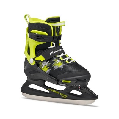 Bladerunner Ice by Rollerblade Micro Kids Adjustalbe Ice Skates BLACK/LIME 2-5